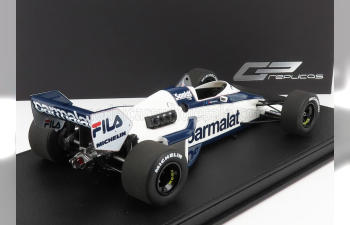 BRABHAM F1 Bt52 Parmalat №6 Season (1983) Riccardo Patrese - Con Vetrina - With Showcase, White Blue