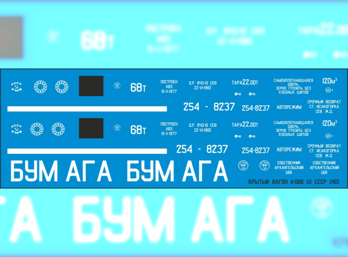 Декаль для вагона 11-066 СССР (SNP01)