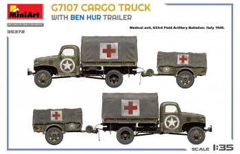 Сборная модель CHEVROLET G7107 4x4 Cargo Truck Military With Ben Hur Trailer 1943