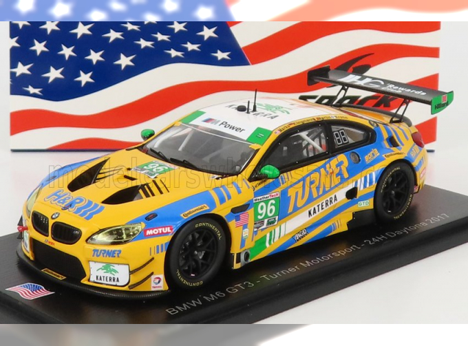 BMW 6-series M6 Gt3 Team Turner Motorsport N96 24h Daytona (2017) M.Martin - J.Marks - J.Klingmann - J.Krohn, Yellow Blue