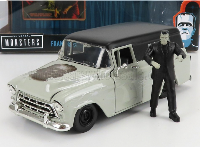 CHEVROLET Suburban With Frankenstein Figure 1957, Grey Black