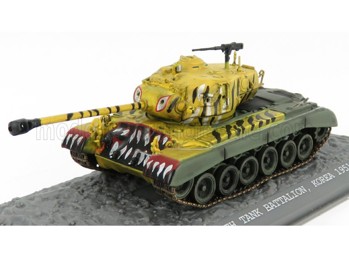 TANK M26 Pershing 6th Battalion Korea (1951) - Con Vetrina - With Showcase, Military Camouflage
