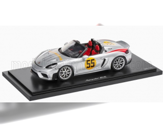 PORSCHE 718 (982) Spider Rs №55 Rally Panamericana Livery (2024) - Con Vetrina - With Showcase, Silver