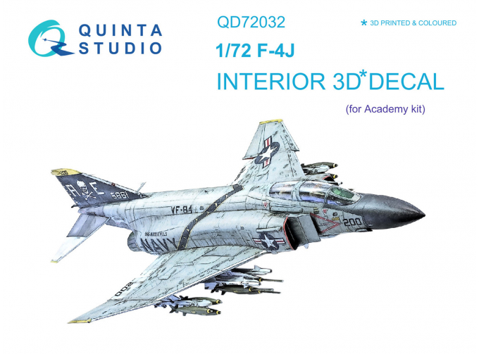 3D Декаль интерьера кабины F-4J (Academy)
