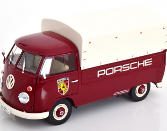 VOLKSWAGEN T1 Pritsche Porsche Service (1950), dark red / white