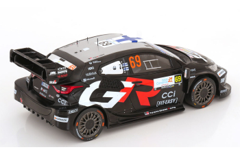 TOYOTA Yaris Gr Hybrid Rally1 Team Toyota Gazoo Racing Wrt №69 Winner Rally Islas Canarias (2025) Kalle Rovanpera - Jonne Halttunen, Black White