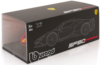 FERRARI Sf90 Stradale Hybrid 1000hp №50 24h Le Mans Livery - Con Vetrina - With Showcase - Exclusive Carmodel, Red Yellow