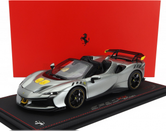 FERRARI Sf90 Xx Stradale Spider (2024) - Con Vetrina - With Showcase, Grigio Competizione - Grey Yellow