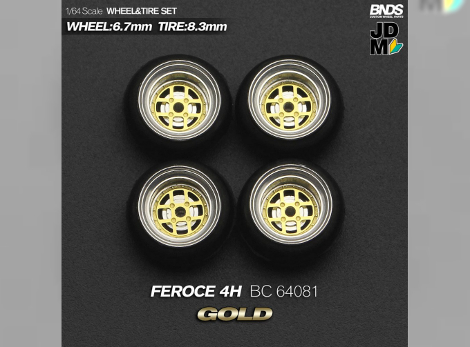 Feroce 4H Alloy Wheel & Rim set, gold/chrome