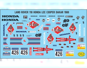 Декаль LAND ROVER 110 Honda Lee Cooper Dakar 1988