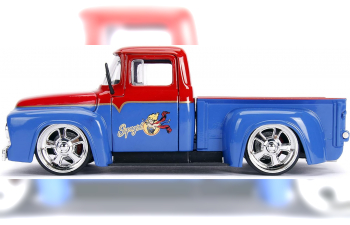 FORD F-100 Truck (1952), красный с синим, с фигуркой Супергерл