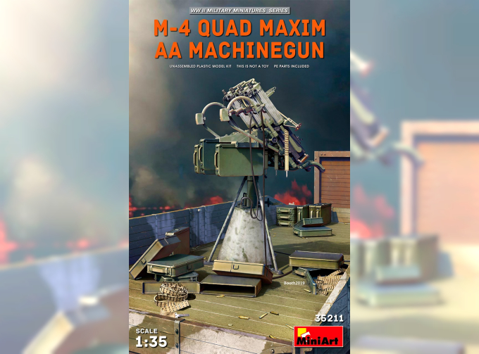 Сборная модель Счетверенный зенитный пулемет "Максим" M-4 QUAD MAXIM AA MACHINEGUN