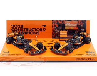 Набор из двух модели McLAREN MCL38 Winner Lando Norris & 10th Oscar Piastri Abu Dhabi GP Constructors' World Champion Formula 1  (2024)