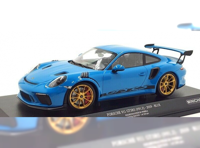 PORSCHE 911 GT3RS (991.2) - 2019 - BLUE W/ WEISSACH PACKAGE W/ GOLDEN MAGNESIUM WHEELS