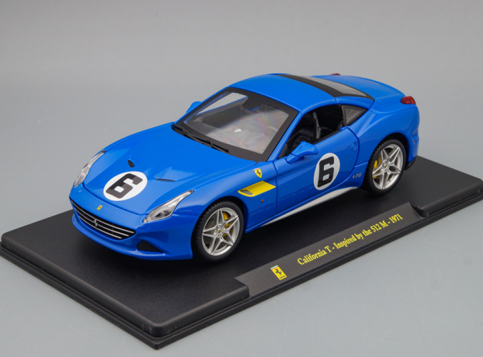 FERRARI California T №6 1971 - Inspired By The 512m - Con Vetrina - With Showcase (1971), blue