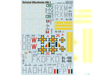 Декаль Bristol Blenheim The complete set 2 leaf