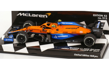McLAREN F1 Mcl35l Mercedes M12 Eq Power+ Team Mclaren N4 French Gp (2021) Lando Norris, Orange Light Blue