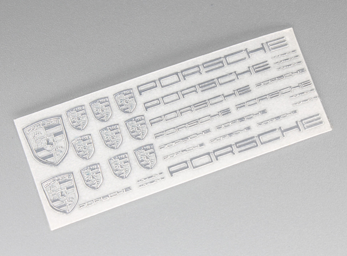 Наклейка объёмная металлизированная логотипы Porsche