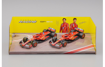 FERRARI Set F1 2x Sf-24 Team Scuderia Ferrari №16 Charles Leclerc + №55 Carlos Sainz, red / black