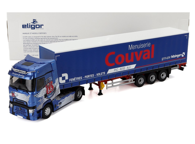 RENAULT T-line High Truck Route 66 Telonato Couval Transports (2023), Blue Met