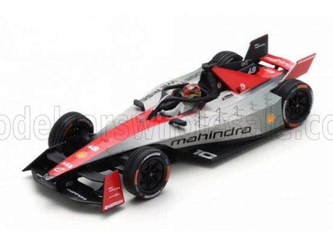 MAHINDRA Formula-e M9 Electro Team Mahindra Racing №48 Season (2023-2024) Edoardo Mortara, Silver Red Black