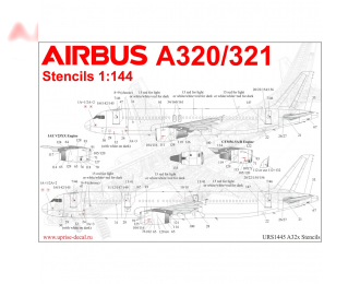 Декали для Airbus A32x тех. надписи для модели фирмы "Звезда"