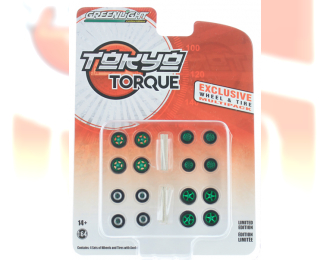 набор "Tokyo Torque Wheel & Tire Pack" 4 комплекта колес для японских спорткаров (Greenlight!)