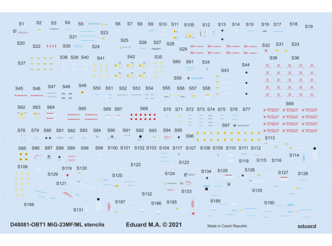 Декаль для МiGG-23МФ/МЛ, тех. надписи