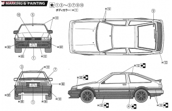 Сборная модель Toyota Corolla Levin 1600 GT-APEX AE86 (1983)