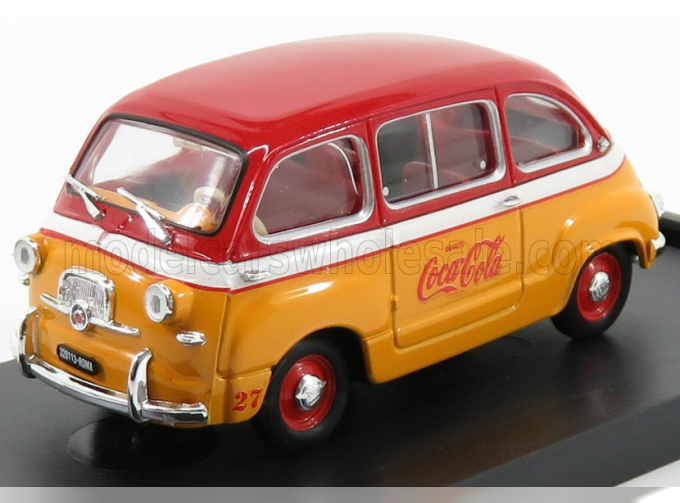 FIAT 600D MULTIPLA COCA-COLA OLIMPIADI ROMA (1960), ORANGE RED WHITE