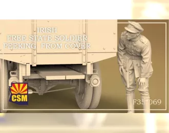 Сборная модель фигура, солдат Ирландского свободного государства — выглядывает из укрытия