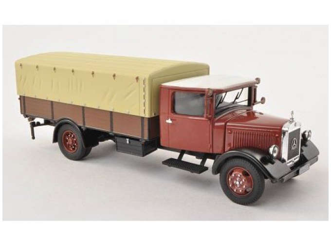 MERCEDES-BENZ LO2750 pick up with canvas, red