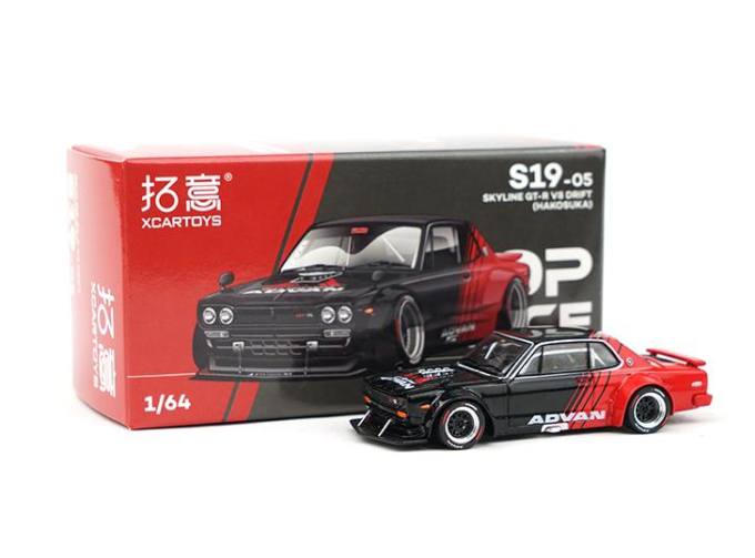 NISSAN Skyline GT-R V8 Drift Advan, red / black