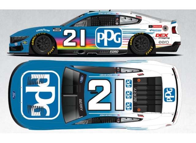 Ford Mustang #21 Josh Berry *PPG*, blue/white 2025