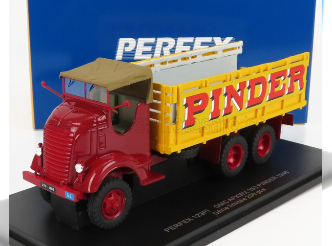 GMC 353 Afkwx Truck Circus Pinder 3-assi (1944), Red Yellow