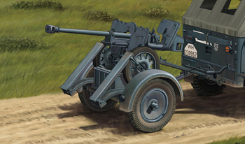 Сборная модель 2.8cm sPzb41 On Larger Steel-Wheeled carriage w/Traile