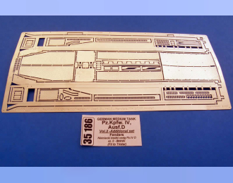 Фототравление для German medium tank Pz.Kpfw. IV, Ausf. D - vol. 2 - additional set - fenders