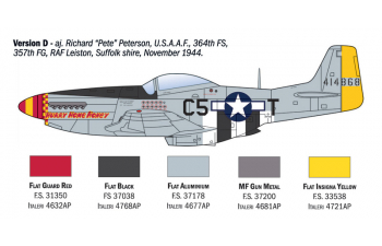 Сборная модель NORTH AMERICAN P-51d Mustang Military Airplane 1941