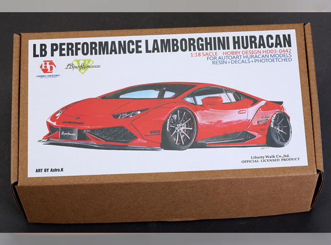 Конверсионный набор LB Performance Lamborghini Huracan для моделей Autoart Huracan Wide Body Kit(Resin+PE+Decals+Metal parts)