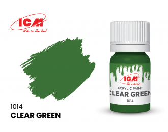 Краска акриловая 12 мл, Ясный зеленый (Clear Green)