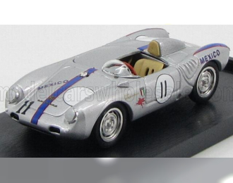 PORSCHE 550a Rs Spider №11 Riverside Mexico (1957) Ricardo Rodriguez, Silver Blue