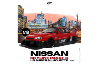 NISSAN Skyline R34 GT-R LB Super Silhouette *Resin* (2020), red / black