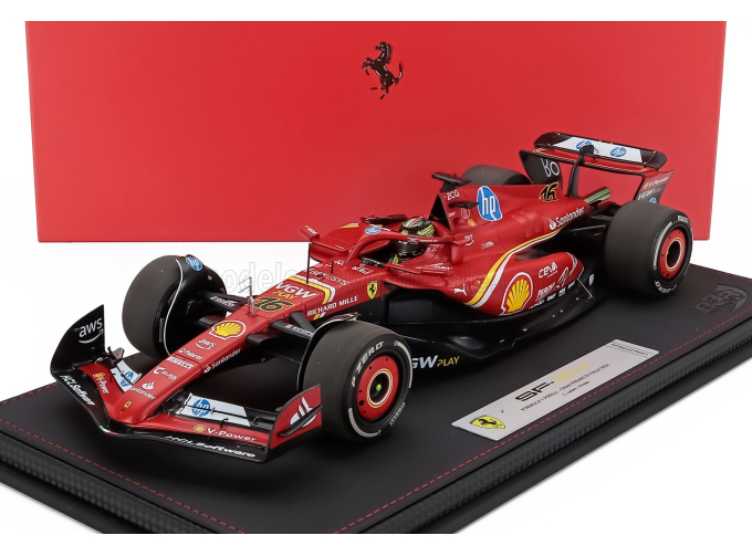FERRARI F1 Sf-24 Team Scuderia Ferrari №16 Winner Monza Italy Gp (2024) Charles Leclerc - Con Vetrina - With Showcase, Red Black