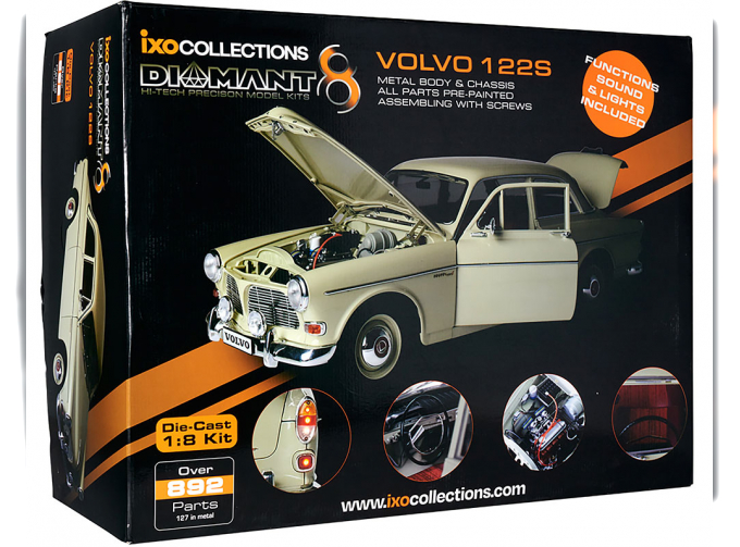 Сборная модель VOLVO 122S Amazon (1965) - With Light & Sound Effects, Ivory