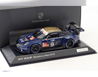 PORSCHE 911 (991 II) RSR №80 Ebimotors 24h Le Mans (E.Maris - C.Nielsen - F.Babini), dark blue / black / gold