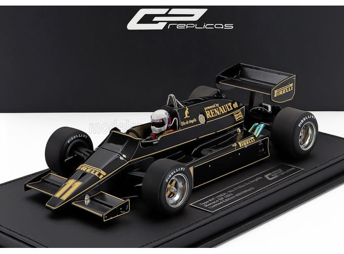 LOTUS F1 93t Renault №11 Monaco Gp (with Pilot Figure) Elio De Angelis (1983), Black Gold