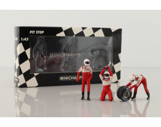 FIGURES F1 Pit-stop Toyota (2002) Cambio Gomme Anteriore - Figures, White Red