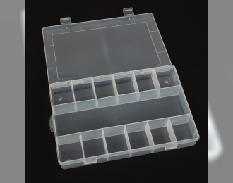 Прозрачный пластиковый ящик для хранения 26.5х17х4см