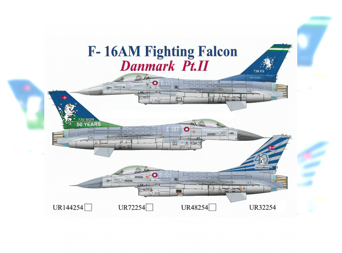 Декаль для F-16AM Fighting Falcon Danmark Pt.2