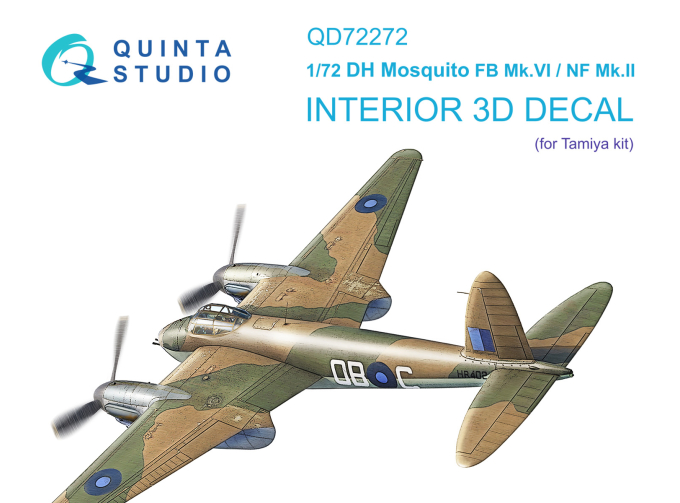 3D Декаль интерьера кабины DH Mosquito FB Mk.VI/NF Mk.II (Tamiya)